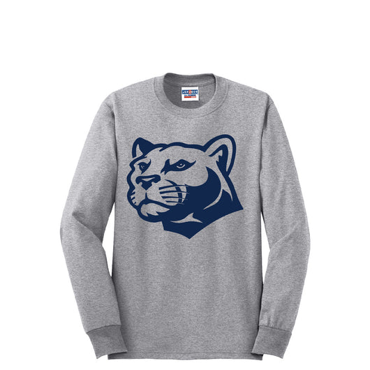 Logan County Cheer Cougar Head Long Sleeve Tshirt - Youth and Adult