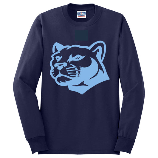 Logan County Cheer Cougar Head Long Sleeve Tshirt - Youth and Adult