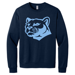 Logan County Cheer Cougar Head Crewneck- Youth and Adult