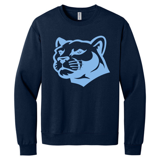Logan County Cheer Cougar Head Crewneck- Youth and Adult