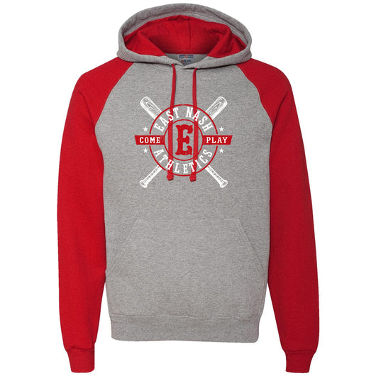 ENA Jerzees Hooded Colorblock Raglan Hoodie